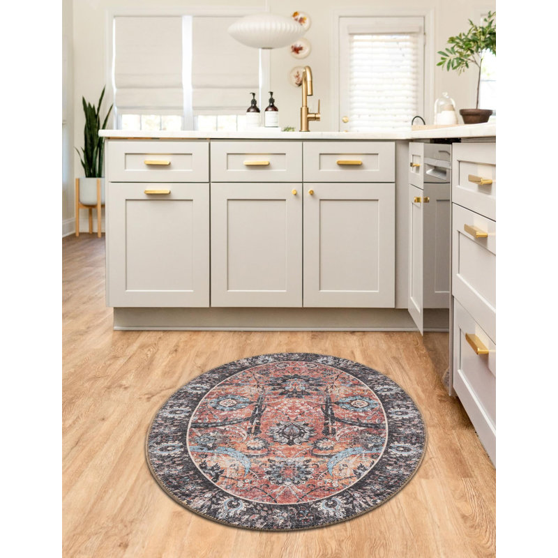 Tapis huguenot Aucun couleur rouille rétro, Ovale 2 pi x 3 pi 1 po