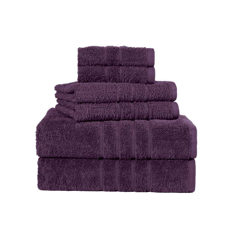 Martex Ultimate Solid 6 Piece Dark Purple Towel Set, Dark Purple