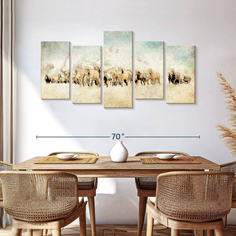 Brampt Roaming Horses, 33'' H X 66'' W