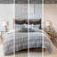 Édredon en coton Ink + ivy - avec accents gris anthracite, 100% coton, 2 taies décoratives-118742782-118742784