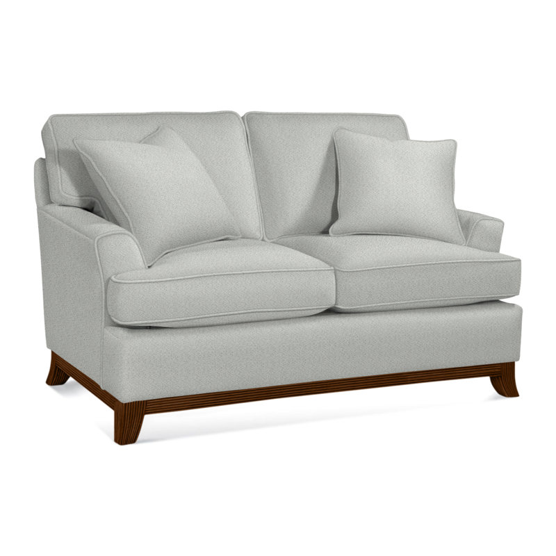 Oaks Way Upholstered 60'' Loveseat, Coffee Finish, White Sugar Performance; 0863-91