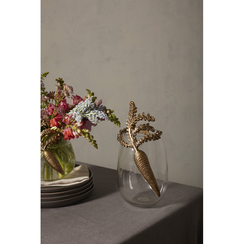 Handmade Glass Table Vase, 11" H x 5.75" W x 5.75" D