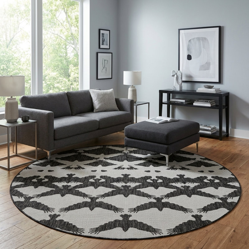 Tapis intérieur / extérieur Axon Hower, Rond 6 pi 1 po