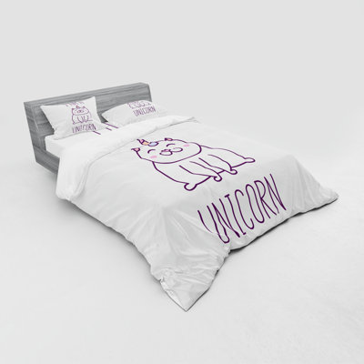 Ensemble de housse de couette en microfibre rose / blanc