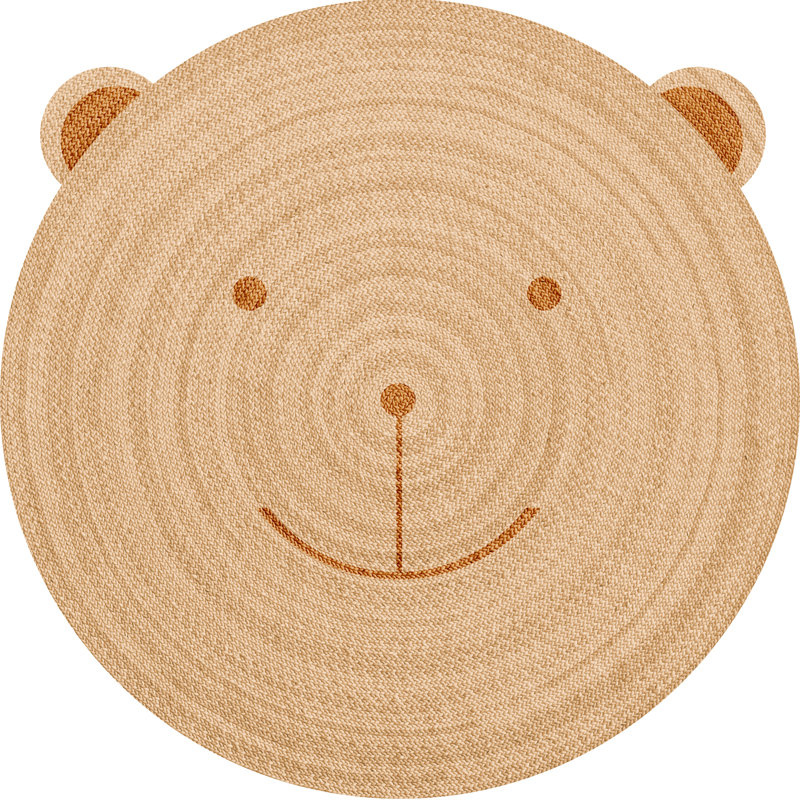 Round Canelo Vinyl Machine Printed Area Rug, Round 3'3.4"