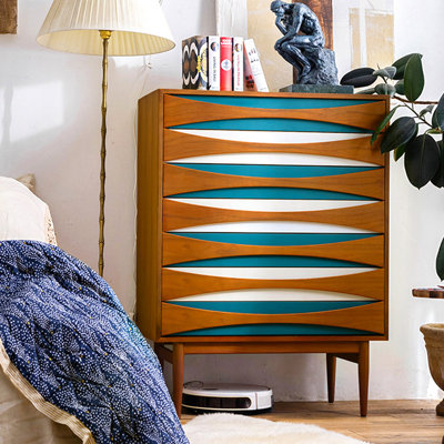 Commode d'appoint rétro simple et colorée