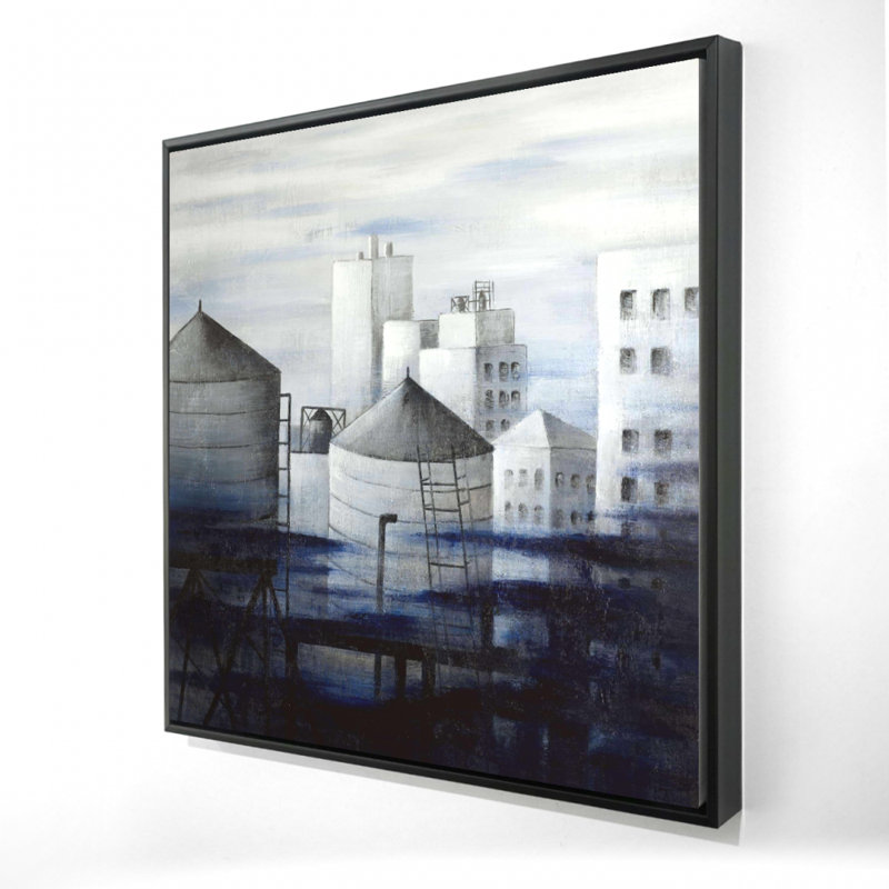 " Gray City With Blue Clouds "