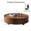 Table basse ronde en noyer avec tiroirs de rangement Minimalist-314623046