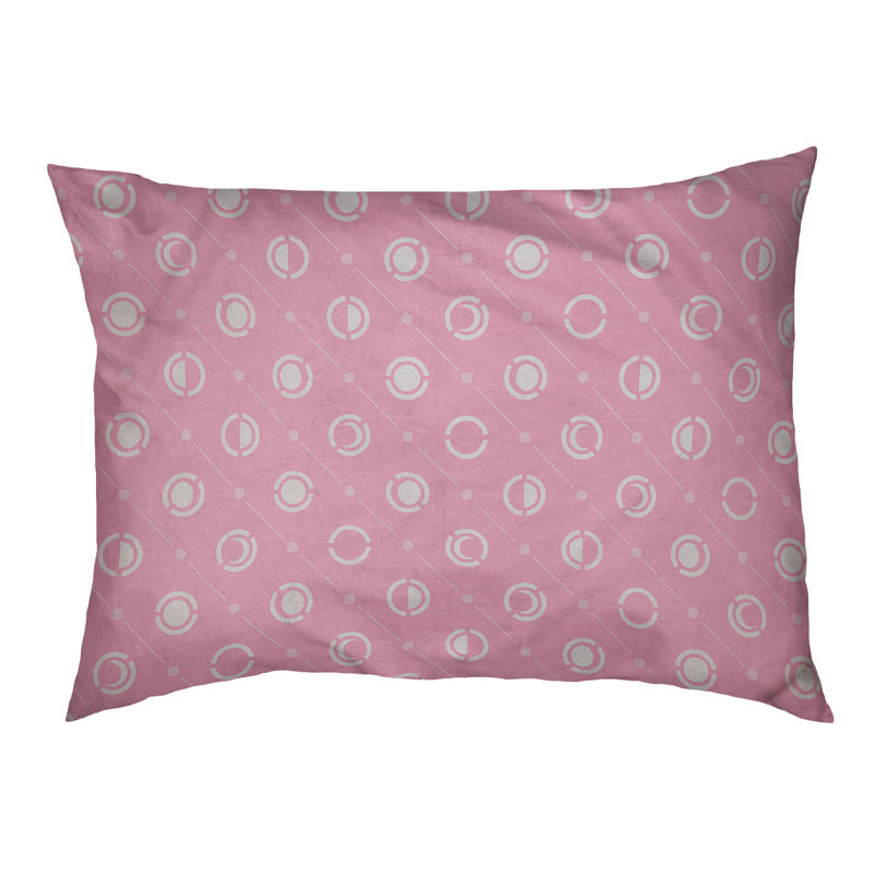 Coussin intérieur pour chien moon phases Chenault, Petit (l 28 po x P 6 po x H 18 po), Rose clair/blanc