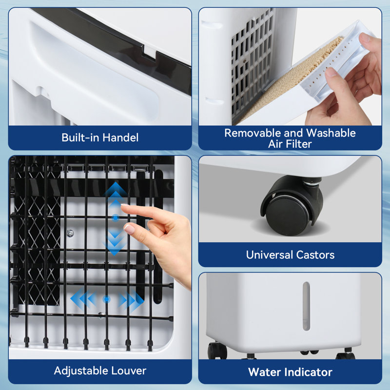 4L 3 In 1 Portable Air Cooler Fan Cooling Fan Conditioner Humidifier Remote Control