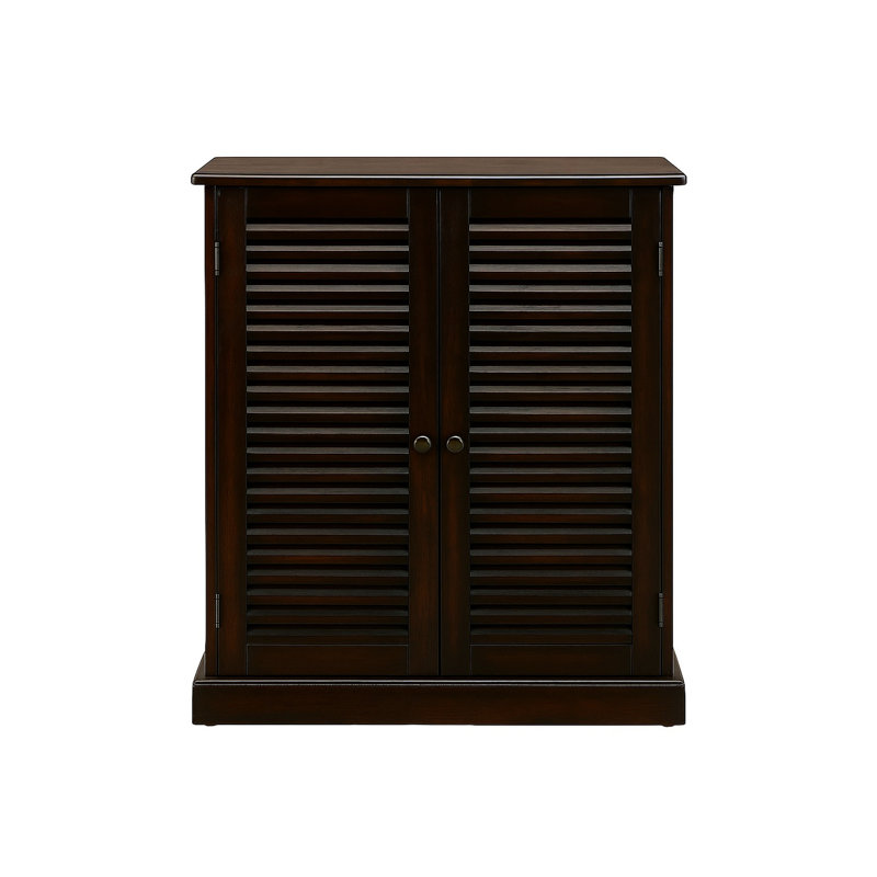 Armoire à chaussures avec 5 tablettes, portes design pour l'esthétique et la ventilation, réglable en bois massif +, 30 po de profondeur, 15 de largeur, 34,5 de hauteur avec portes à tablettes, rangement organisé, profondeur, largeur, hauteur