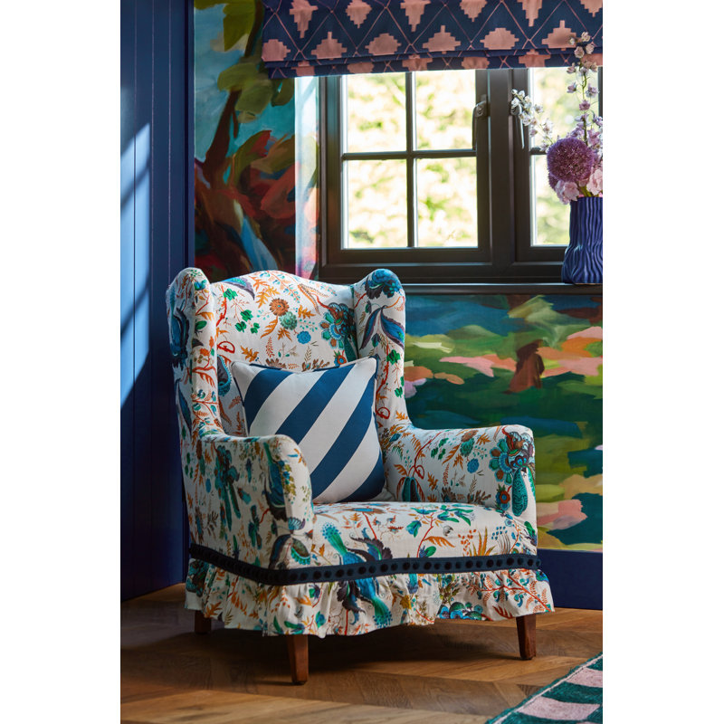 Wonderland Floral Fabric, Lapis/Emerald/Carnelian