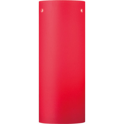 Abat-jour cylindrique suspendu en verre gravé rouge H 8 "x l 3"