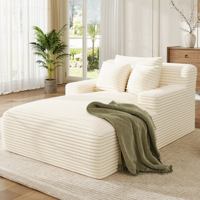 Latitude RunMD Assemblage non requis 64 po P Corduroy Chaise longue d'intérieur rembourrée Glauser