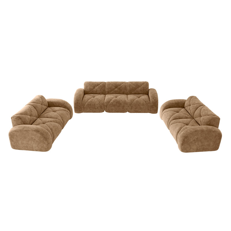 Luxueux canapés en velours, design moderne chameau pour le confort du salon