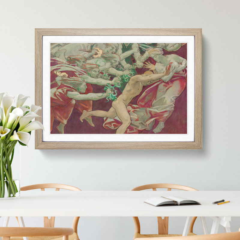 Orestes and the Furies by John Singer Sargent - Framed Print, 48cm H x 65cm W x 2cm D, Oak Framed