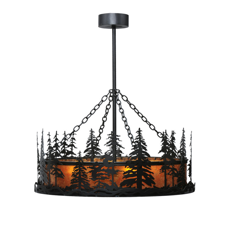 Rustic Lodge 4 - Light Glass Chandelier