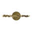 Bougeoir Gigi, base en marbre, couronne en feuille d'or, verre blanc 20 po