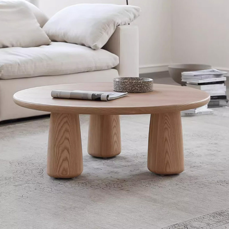 Table basse moderne et simple en bois massif, H 14,2 po x L 37,4 po x l 37,4 po