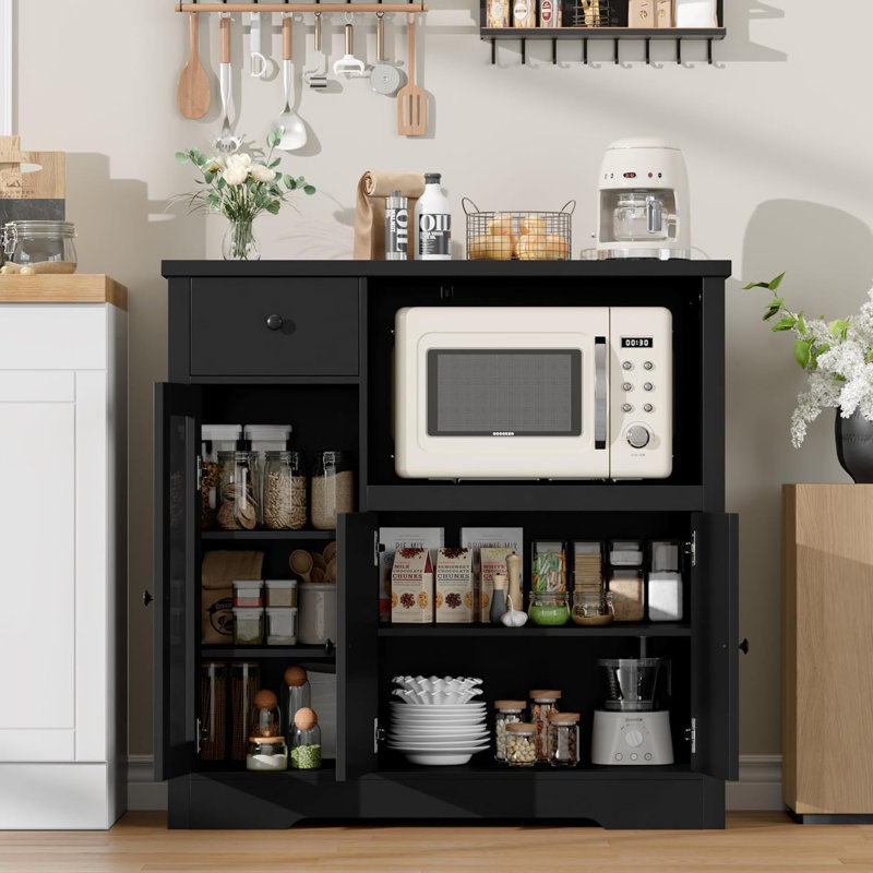 35cm Kitchen Pantry, Black