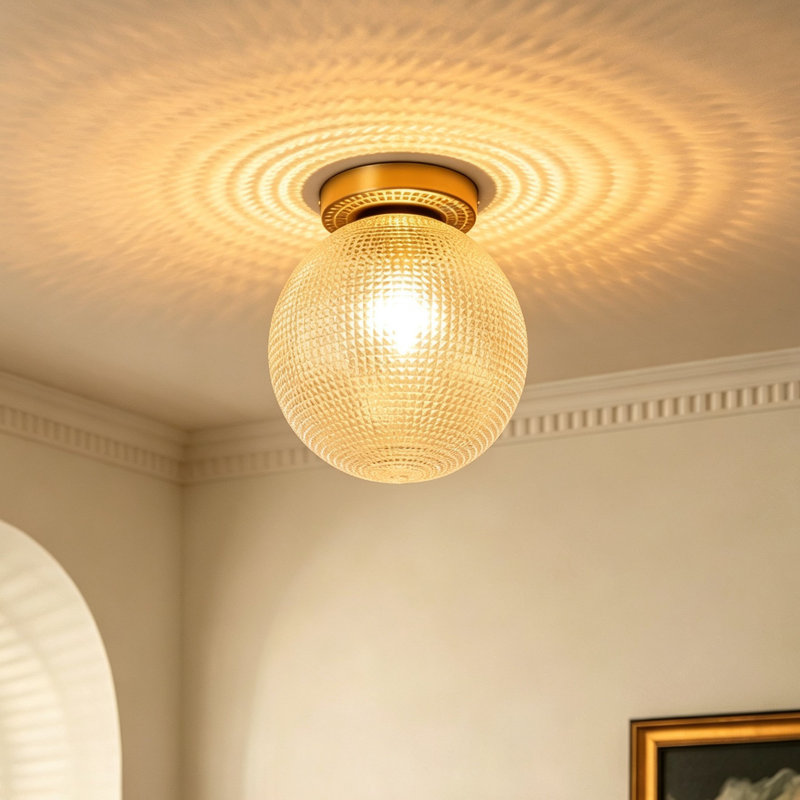 Plafonnier encastré en verre 1 lumière