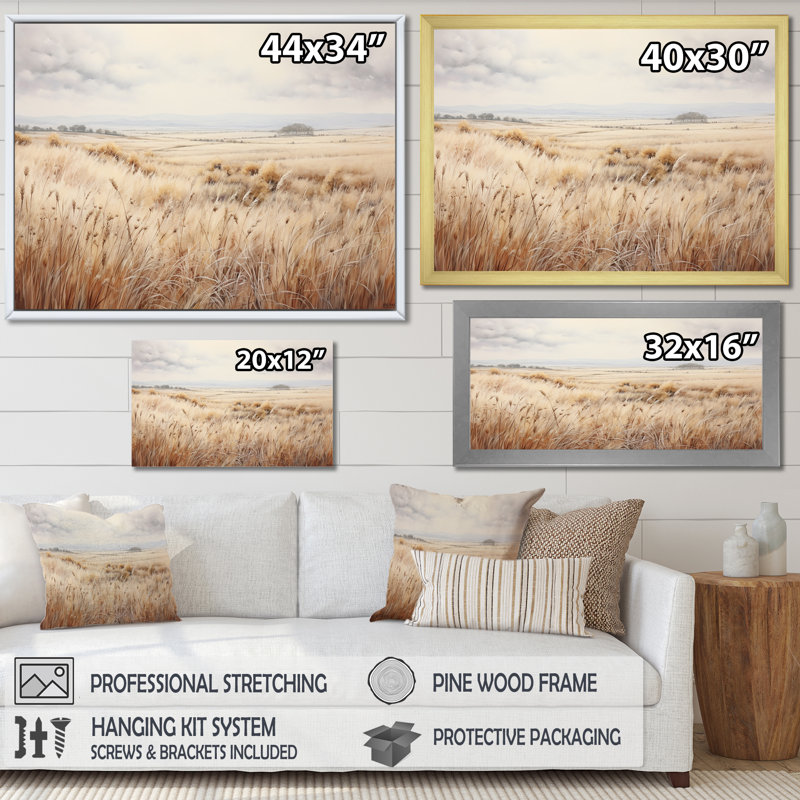 Prairie Peacefulness Meadows - Prairies, reproduction sur toile, Toile tendue, H 30 po x l 40 po x P 1,5 po