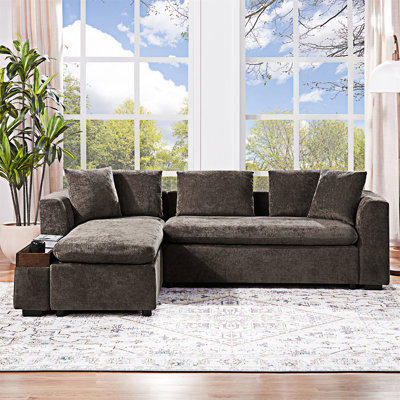 Upholstered Sectional Sofa With Storage Compartment