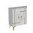 Modern Console Table with Numerous Shelves, White & Gold, 100% Melamine Coated Particle Board, Thickness: 0.7 inches | Wall-Mountable, Elegant Geometric Design for Home Décor & Storage-1226056196