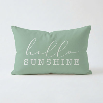 Hello Sunshine Pillow 21"X13" Sage