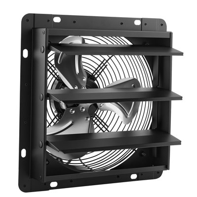 12 in Shutter Exhaust Fan Wall-Mount Automatic Louvers Variable Speed, 1347 CFM Ventilation and Cooling for Attic, Sturdy Steel Housing, Low Noise, AC Motor, Garage, Barn, Greenhouse, Workshop