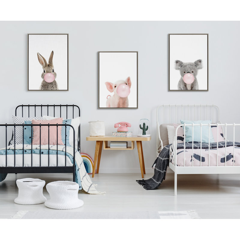 «Bubble Gum Koala» par Amy Peterson, reproduction d'art sur toile encadrée