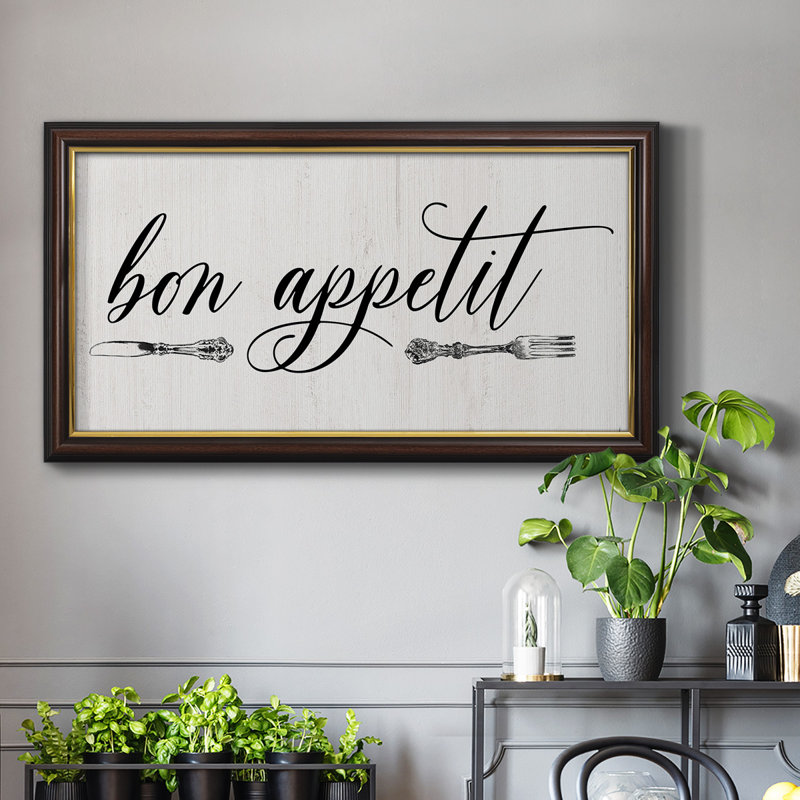 Liham Bon Appetit - Cadre photo unique, art textuel sur toile, H 29 po x l 53 po x P 2,5 po
