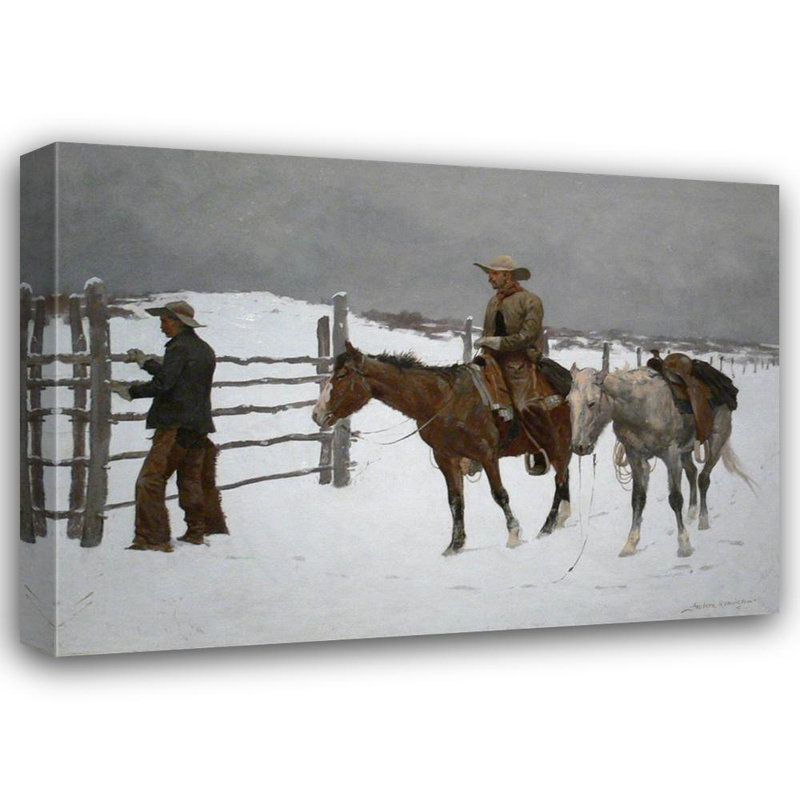 La chute du cowboy, H 28 po x l 39 po