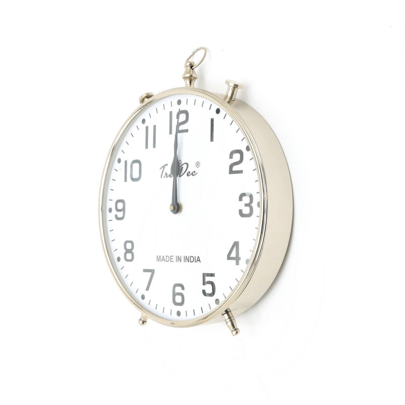 Decorative & Classic Aluminium Silver Table Clock-Desk clock