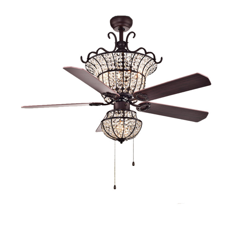 Ventilateur de plafond 52 po Drumcullen avec ensemble d'éclairage inclus, Chaînettes, Antique Bronze