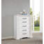 Commode de chambre à coucher à 5 tiroirs Mckinney, blanc rétro