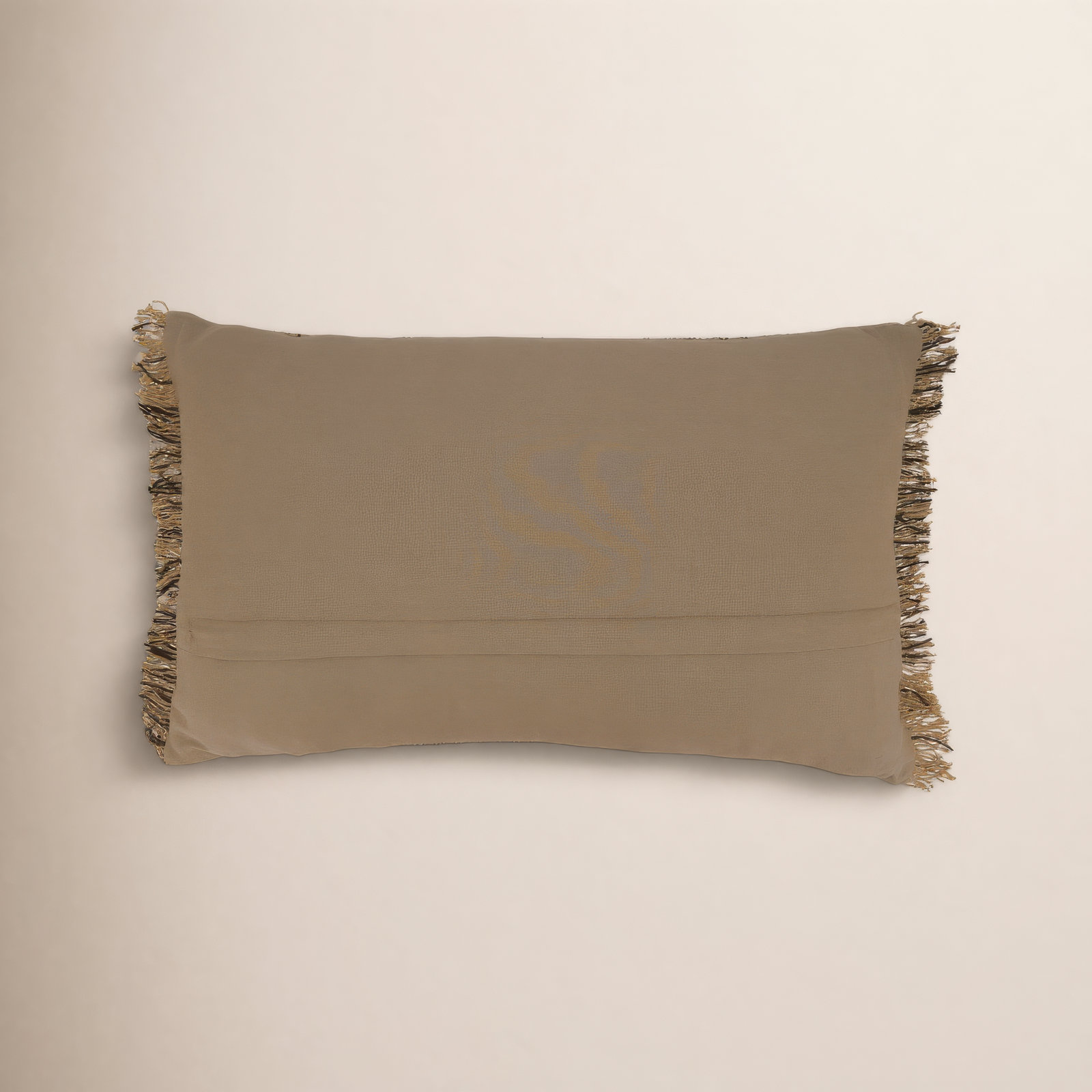 Carey Fringed Cotton Lumbar Pillow Cover, Natural