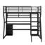 Lit mezzanine en métal avec bureau à DEL et armoire ouverte Designs Designs