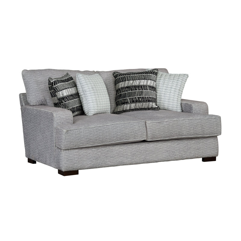 Causeuse fixe Amabella 78 po CAL117, Polyester gris