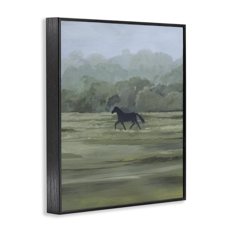 «Rider's Shadow», estampe numérique par Grace Popp, H 14 po x l 11 po, Giclée encadrée noir minuit