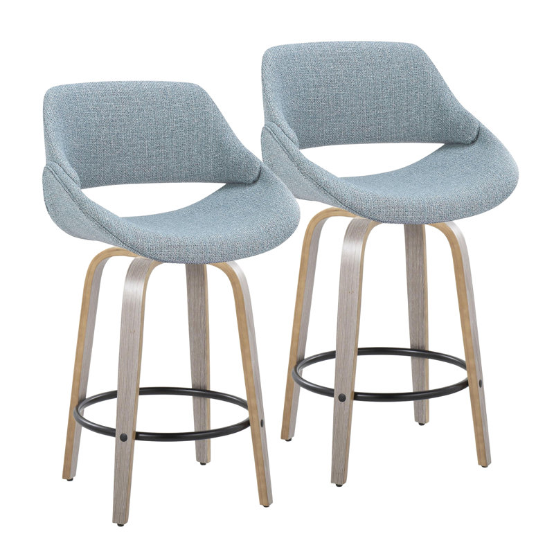 Tabouret de comptoir à hauteur fixe avec pivot, Bleu