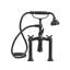 Garniture de robinet de baignoire à pattes à deux poignées avec douche à main à fixation sur le comptoir-24414962