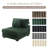 Upholstered Green Faux Rabbit Fur Flannel Armless Chair with Pillow Back, Single Chair Module Part For Sectional Sofa-1643568154