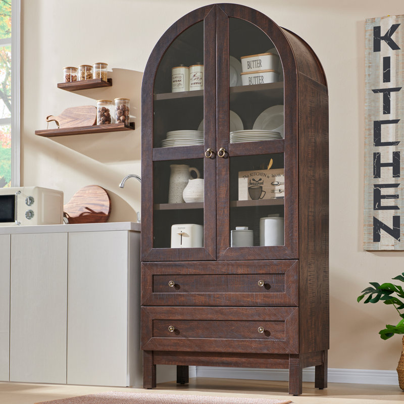 Cardentey Arched Storage Cabinet, Brown