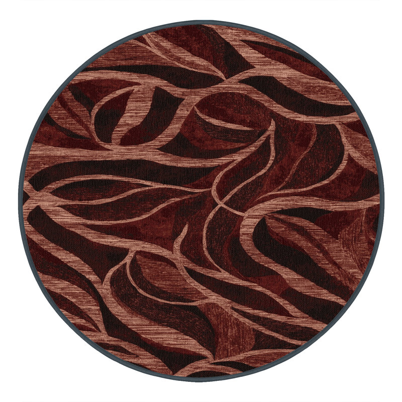 Tapis noir lavable à la machine, Rond 8 pi
