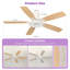 Ventilateur de plafond à intensité variable de 52 po avec lumières DEL et télécommande CCCC 6 vitesses Karlena-1677581204-1677581202
