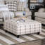 Repose-pieds carré de style transitionnel