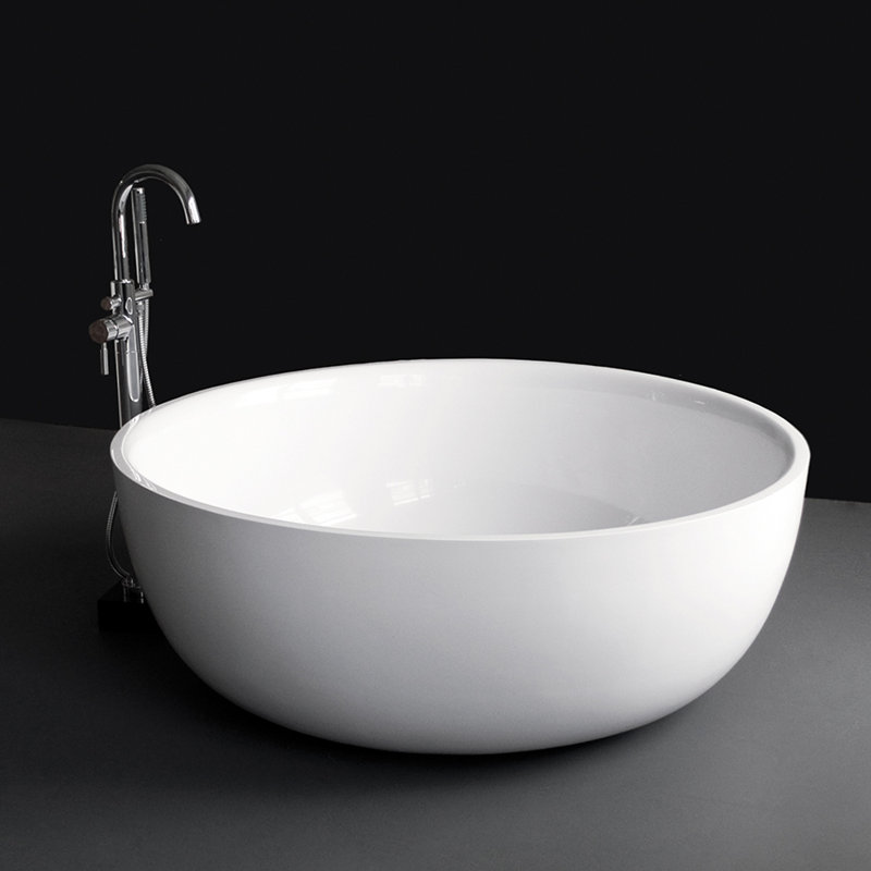 Twin Set 52.5'' L Freestanding Soaking Bathtub, Matte White