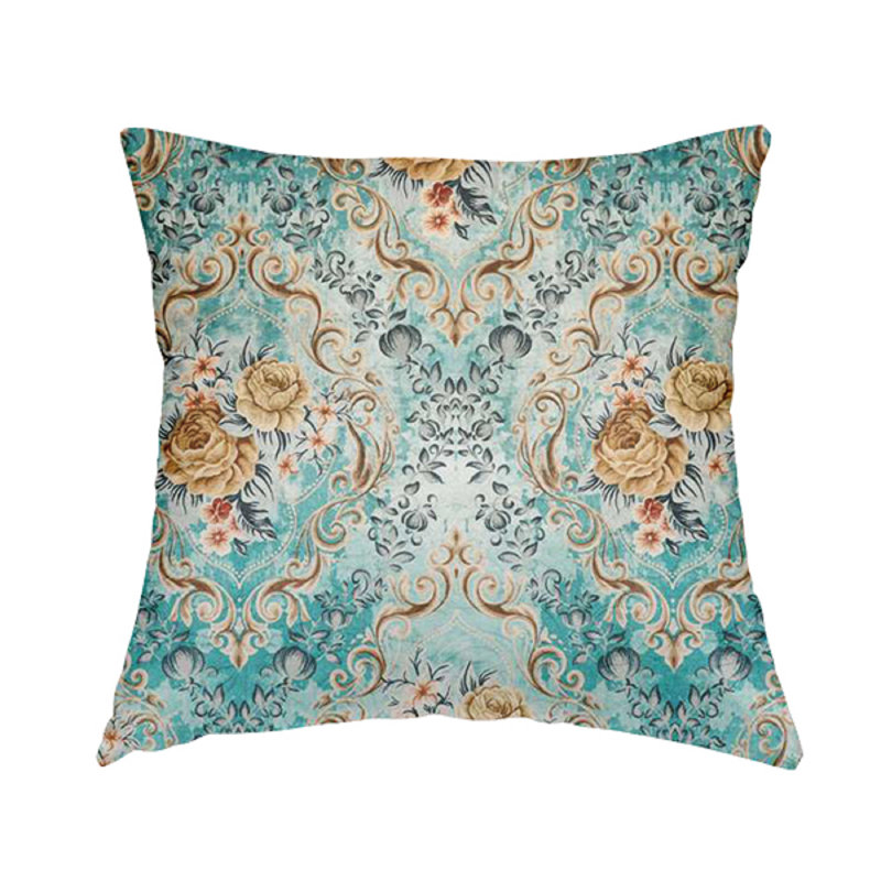 Flynt Floral Rectangular Cushion, Blue
