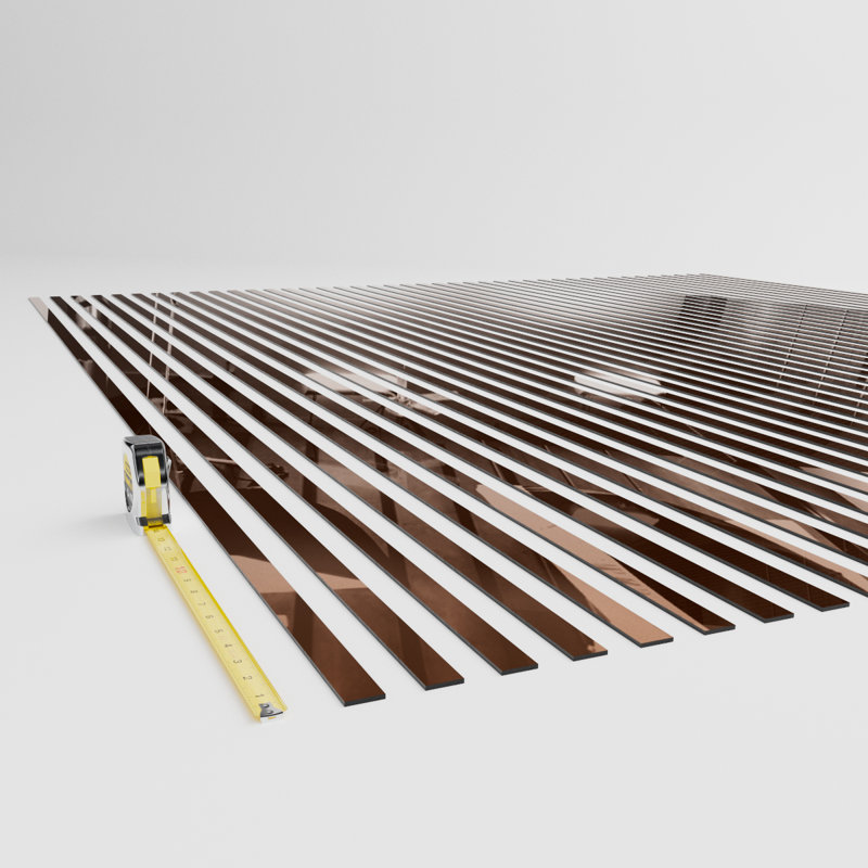 Adjustable Acrylic Slat Wall Panel Kit, 94" H x 42" W, Bronze Mirror